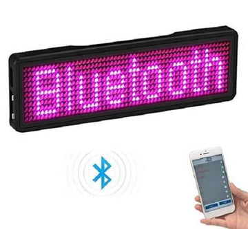 Insignia Bluetooth Digital LED Badge, DIY Programmable Scrolling Message Board, Mini Rechargeable LED Display Name Tag - Imported from UK